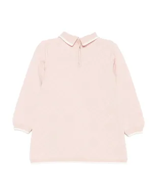 Elisabetta Franchi La Mia Bambina geometric-pattern collared dress - Pink - サムネイル2