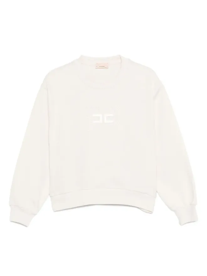 Elisabetta Franchi La Mia Bambina Elisabetta Franchi La Mia Bambina 刺繍ロゴ入りコットン スウェットシャツの商品画像