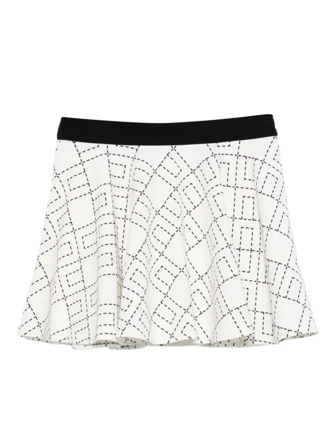 Elisabetta Franchi La Mia Bambina Elisabetta Franchi La Mia Bambina モノグラムプリント フレアスカートの商品画像