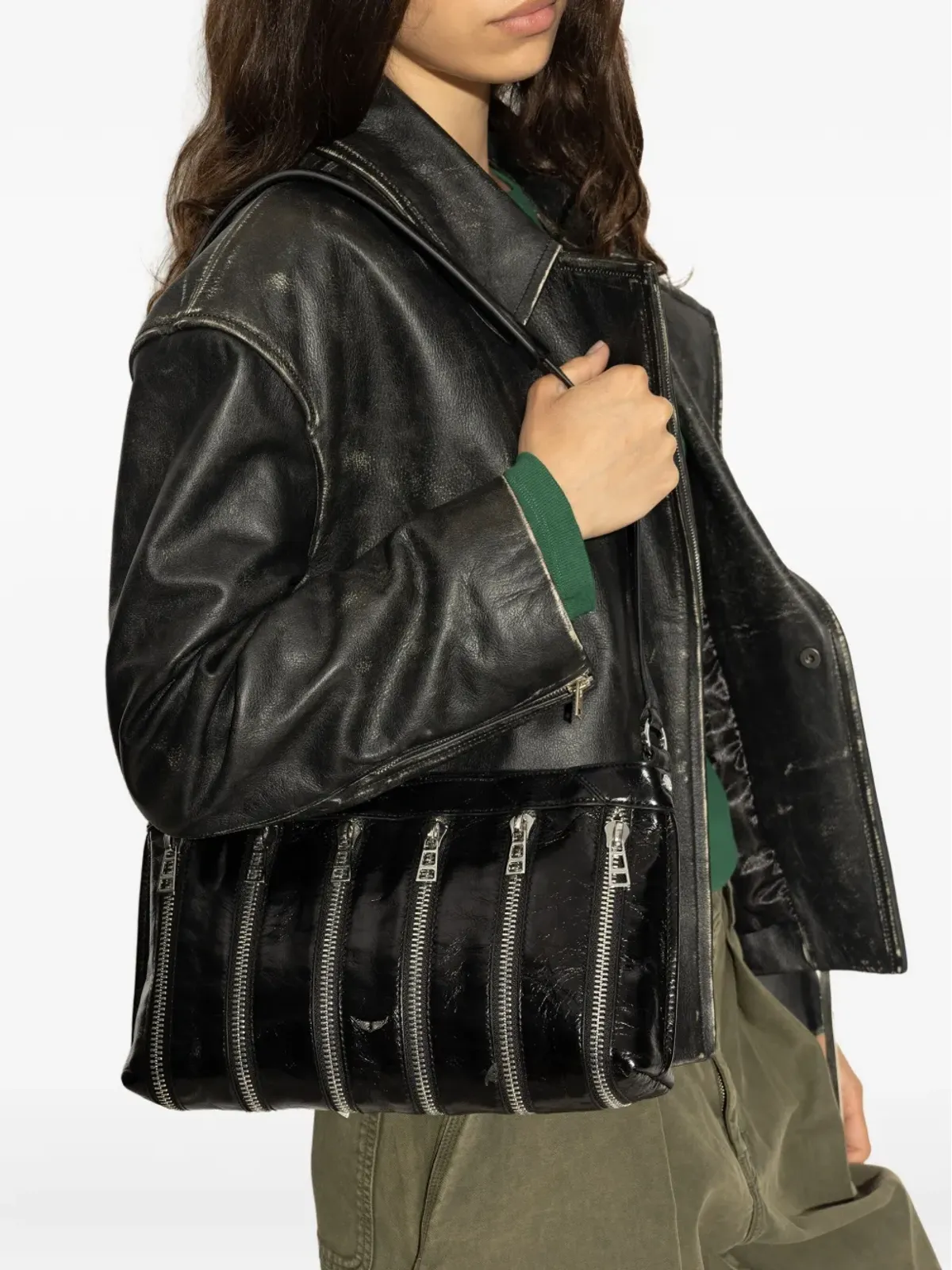 Zadig&Voltaire サニー・ムーディー 複数ジップ付きレザーショルダーバッグ - 画像2