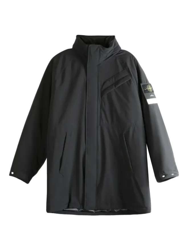 Stone Island Stone Island ロゴパッチ入りパディッドコート - ブラックの商品画像