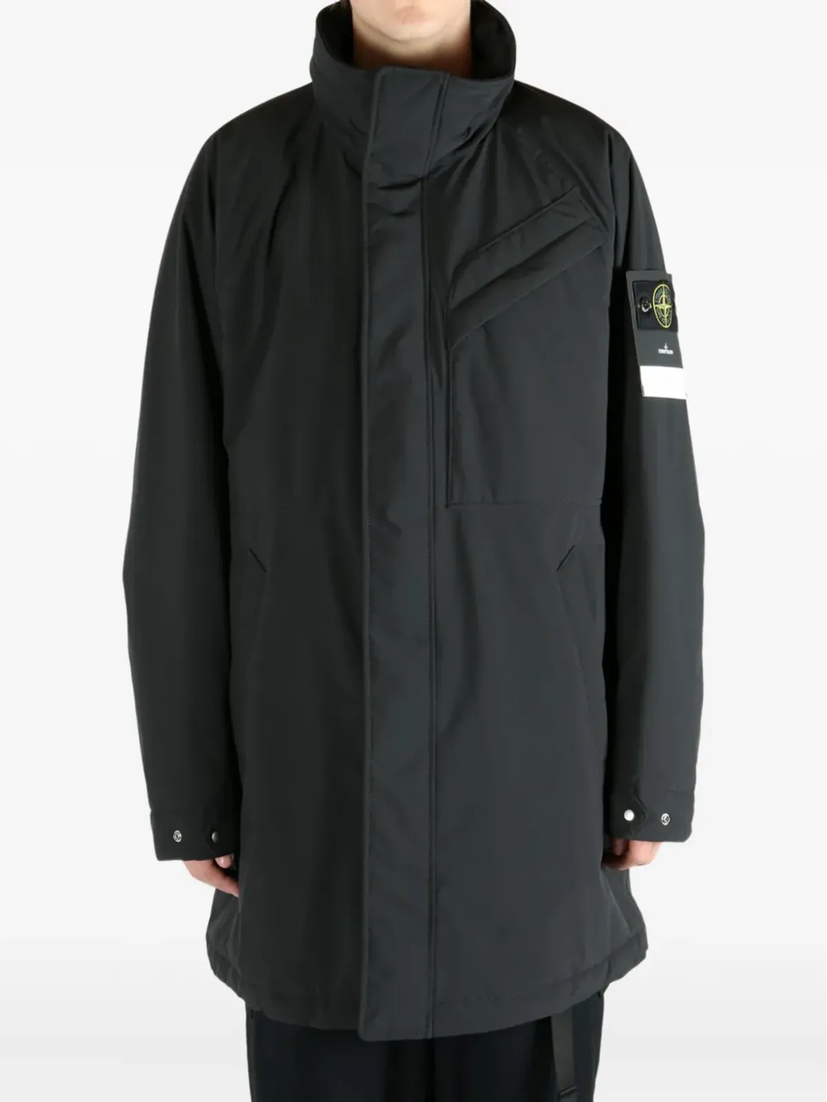 Stone Island ロゴパッチ入りパディッドコート - ブラック - 画像2