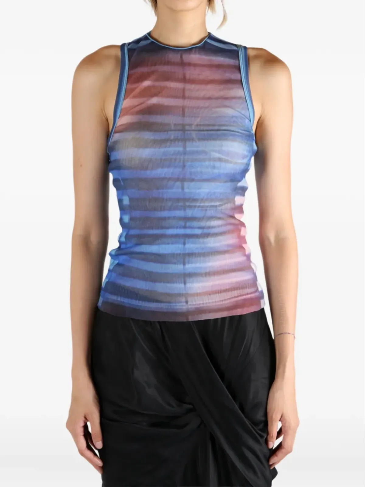Jean Paul Gaultier ストライプ柄メッシュトップ - 画像2