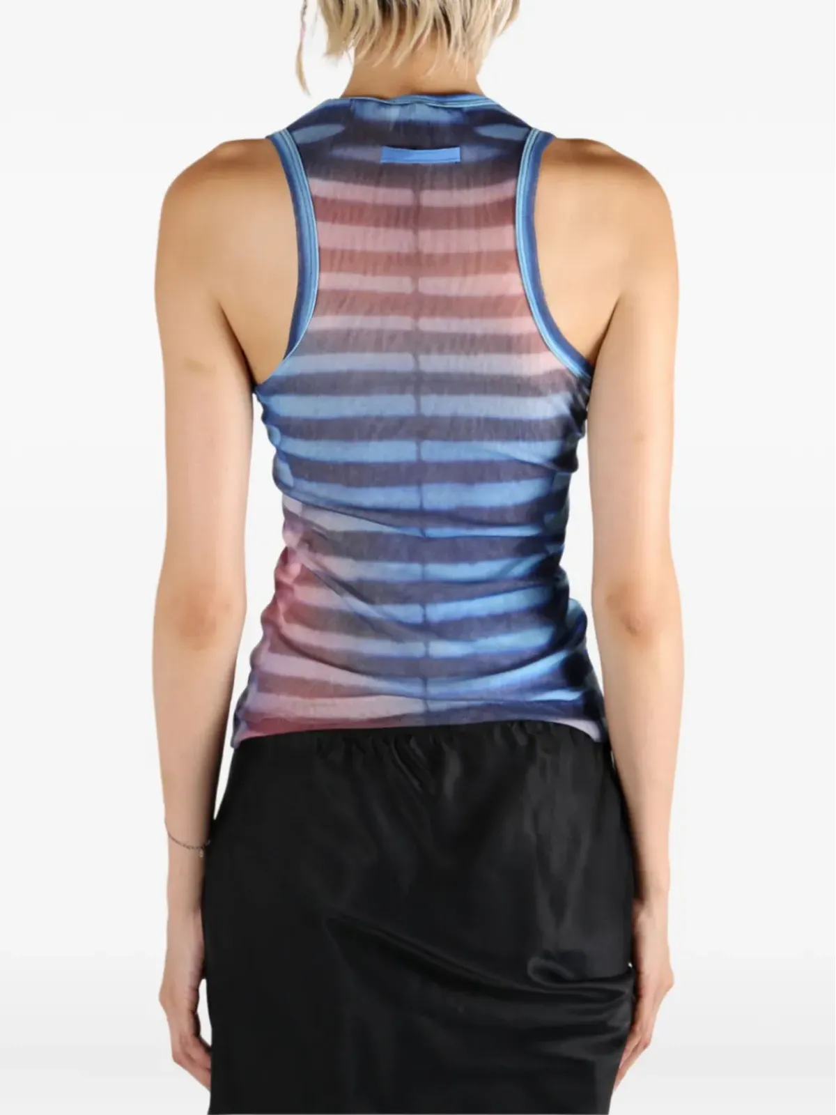 Jean Paul Gaultier ストライプ柄メッシュトップ - 画像4