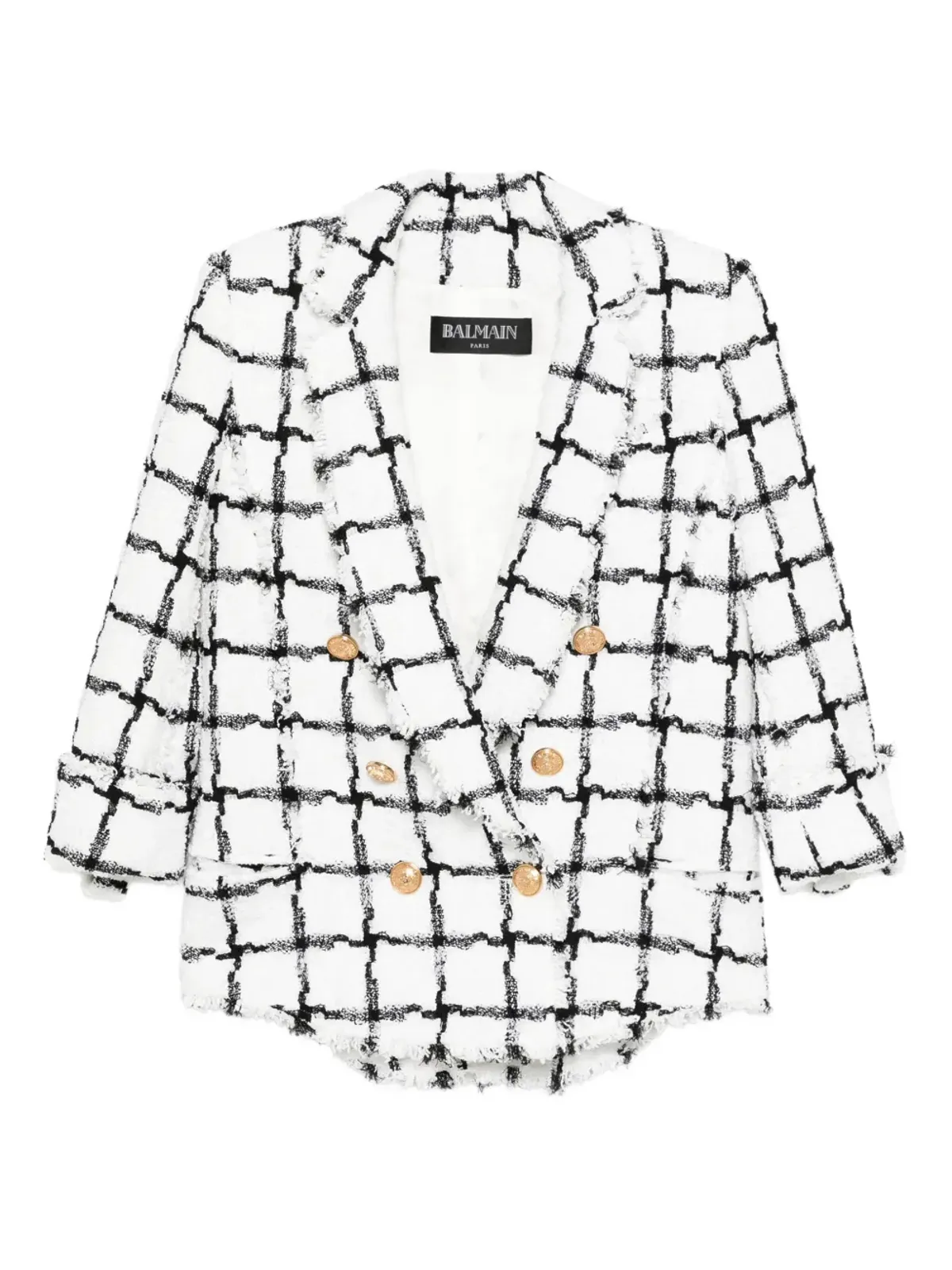Balmain Pre-Owned 2010s grid-pattern buttoned jacket - Black - 画像1
