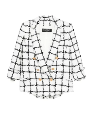 Balmain Pre-Owned 2010s grid-pattern buttoned jacket - Black - サムネイル1