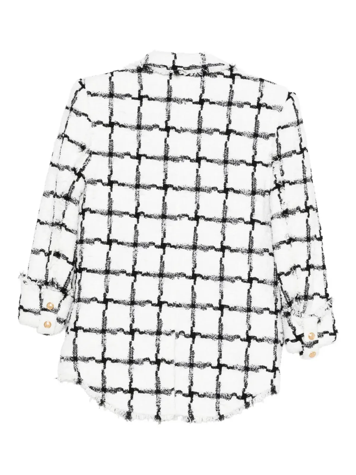 Balmain Pre-Owned 2010s grid-pattern buttoned jacket - Black - 画像2
