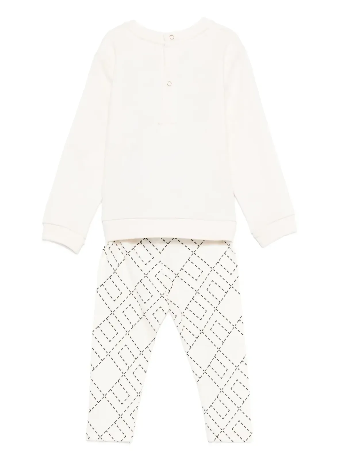 Elisabetta Franchi La Mia Bambina ロゴ刺繍入りの幾何学柄トラウザーズセット - 画像2