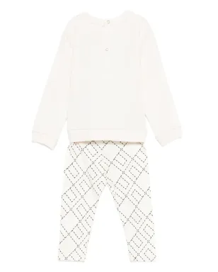 Elisabetta Franchi La Mia Bambina ロゴ刺繍入りの幾何学柄トラウザーズセット - サムネイル2