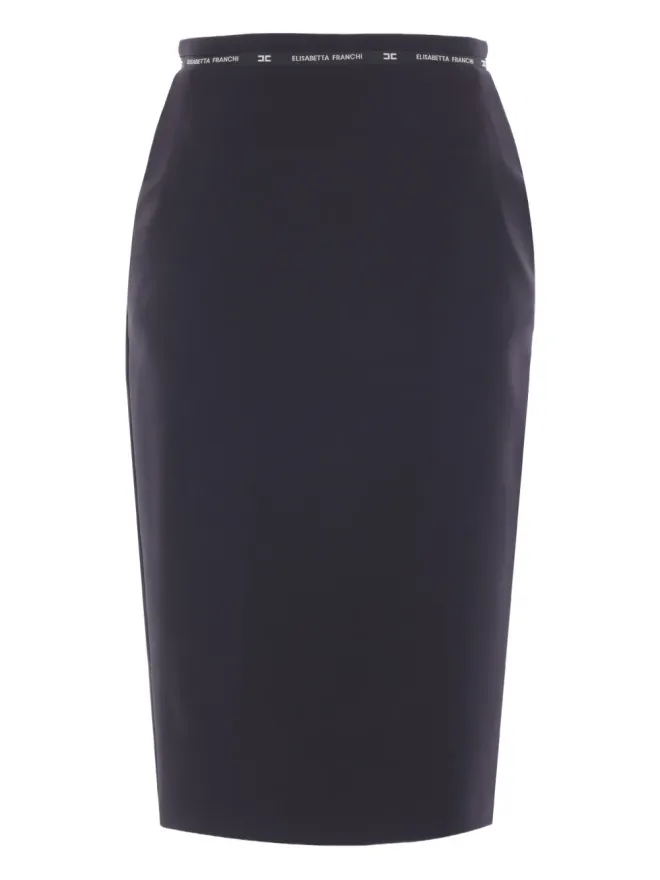 Elisabetta Franchi Elisabetta Franchi ロゴリボン ミディスカートの商品画像