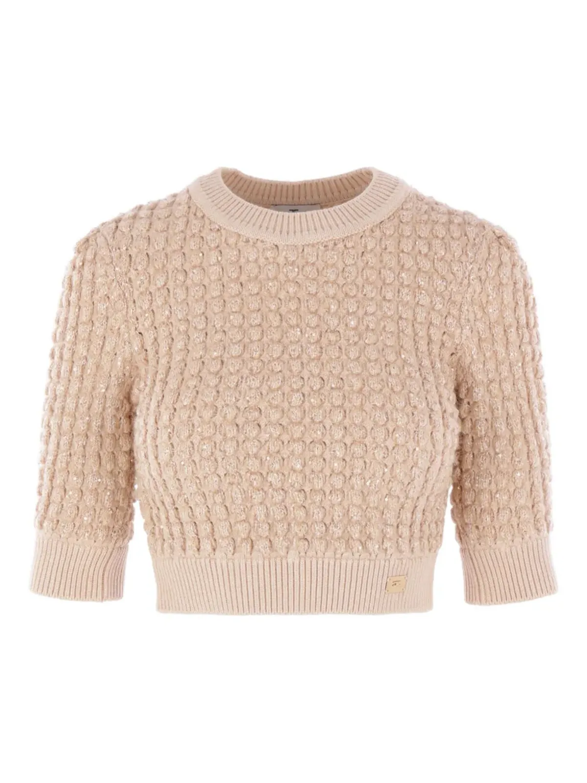 Elisabetta Franchi スパンコール付きケーブルニットセーター - 画像1