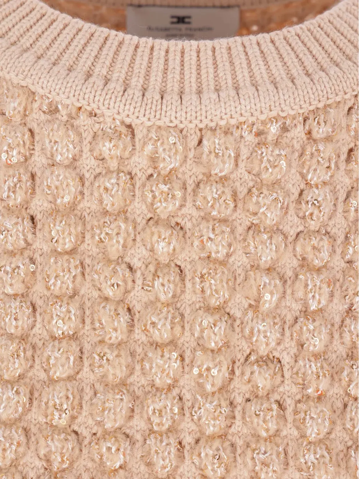 Elisabetta Franchi スパンコール付きケーブルニットセーター - 画像3