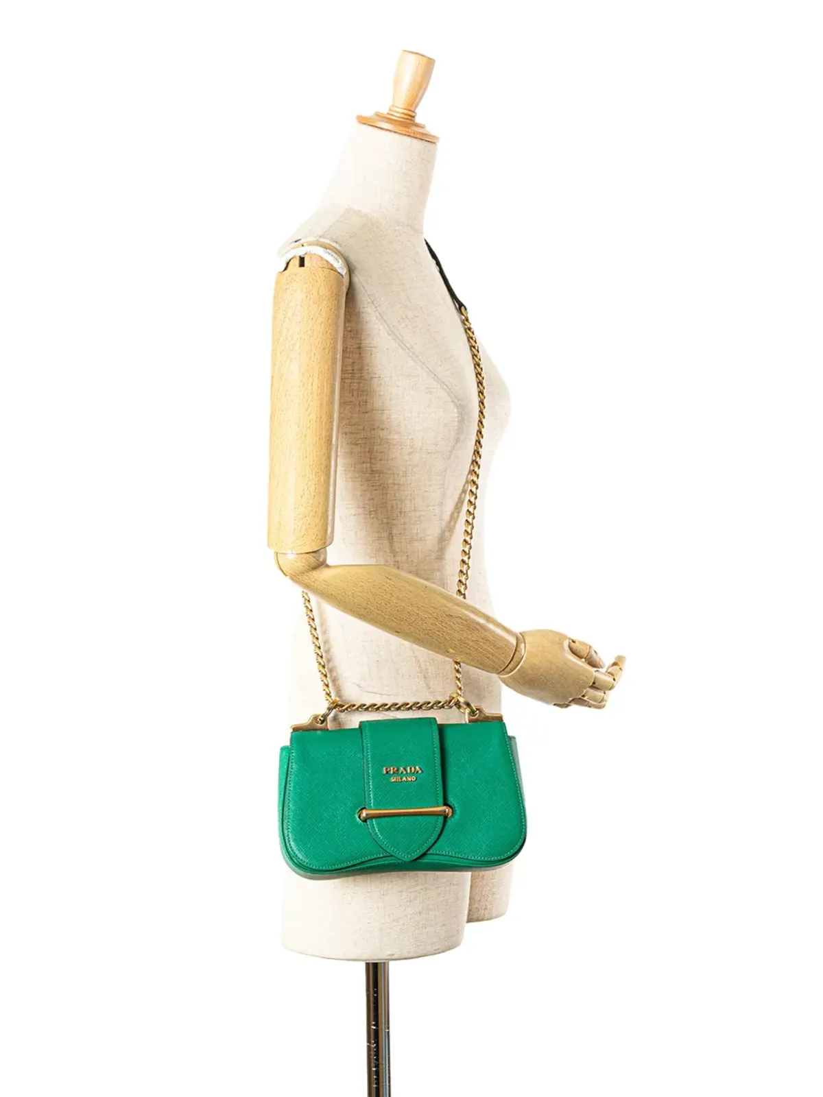 Prada ビンテージ サフィアーノ Sidonie クロスボディバッグ グリーン - 画像2