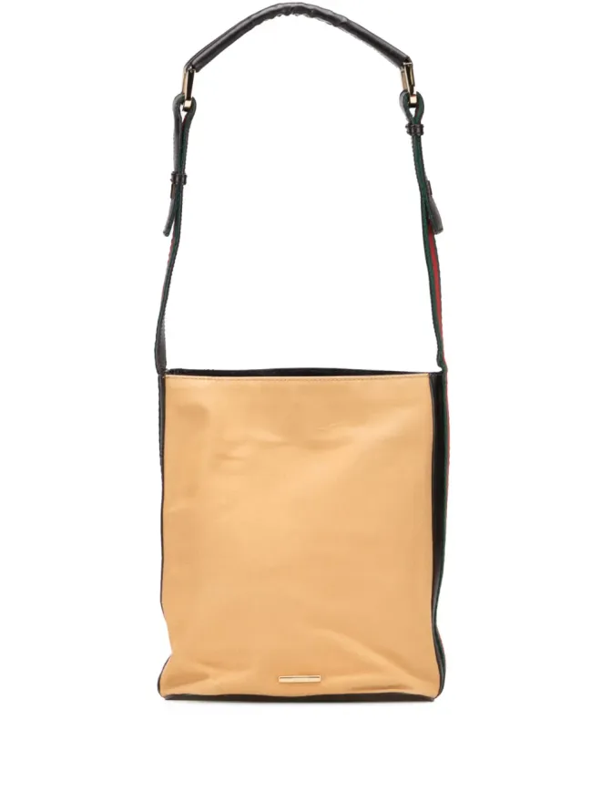 Gucci Pre-Owned Gucci Pre-Owned キャンバス×ウェブ ショルダーバッグ ブラウンの商品画像