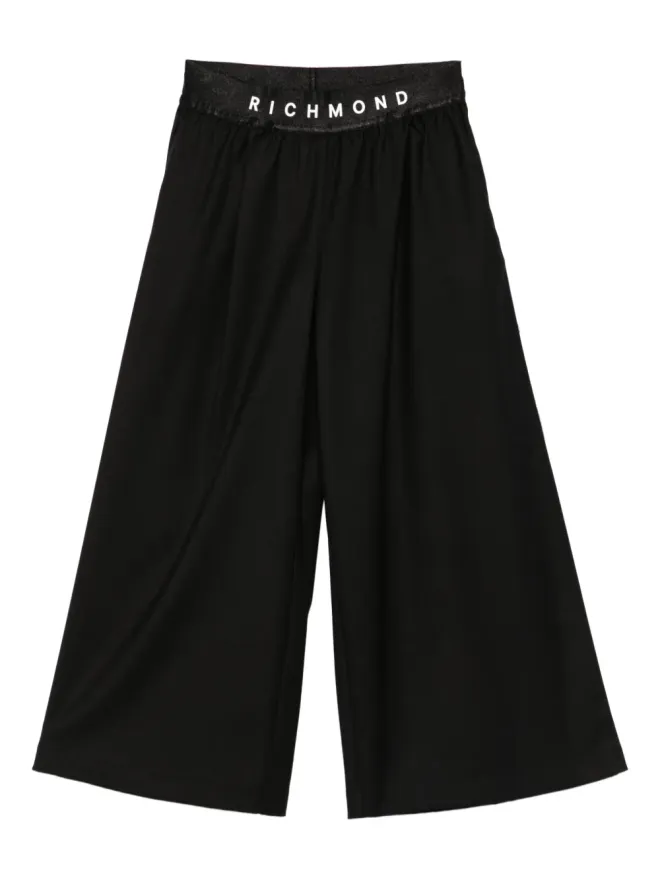 John Richmond Junior John Richmond Junior ロゴ入りウエストバンドのワイドレッグパンツの商品画像