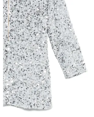 Elisabetta Franchi Kids スパンコールドレス - シルバー - サムネイル3