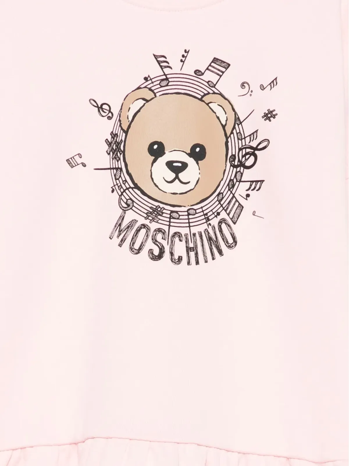 Moschino Kids ピンクのテディベア柄フリルドレス - 画像3