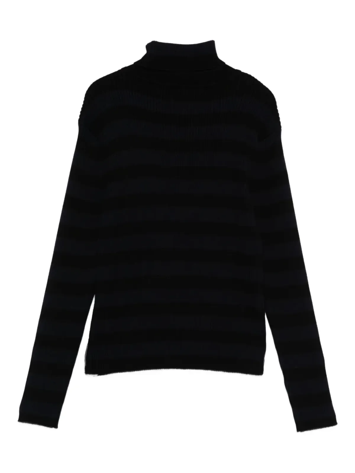 Balmain Kids striped ribbed turtleneck sweater - Black - 画像2