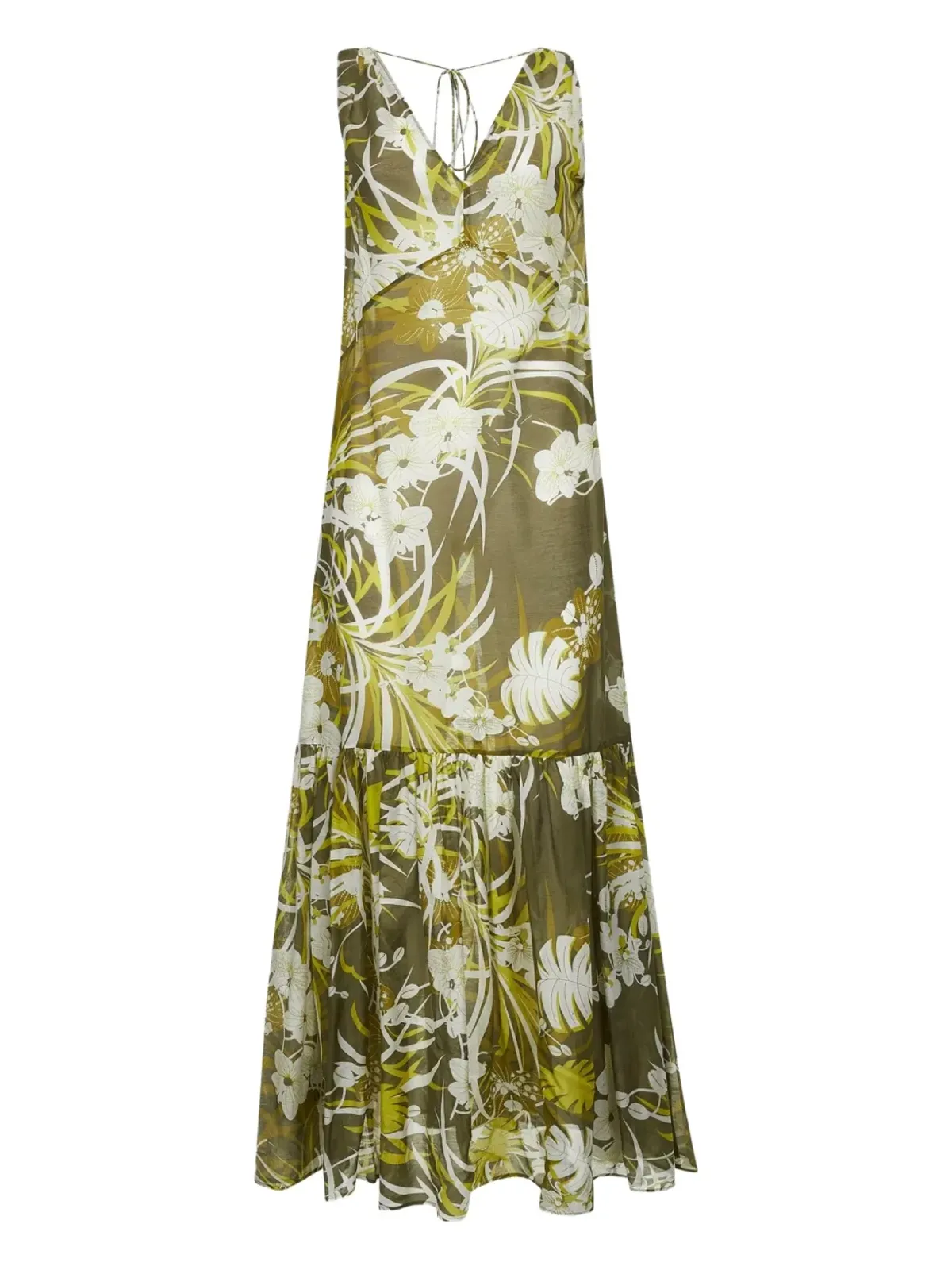 Max Mara 花柄プリント ティアード マキシドレス - グリーン - 画像2