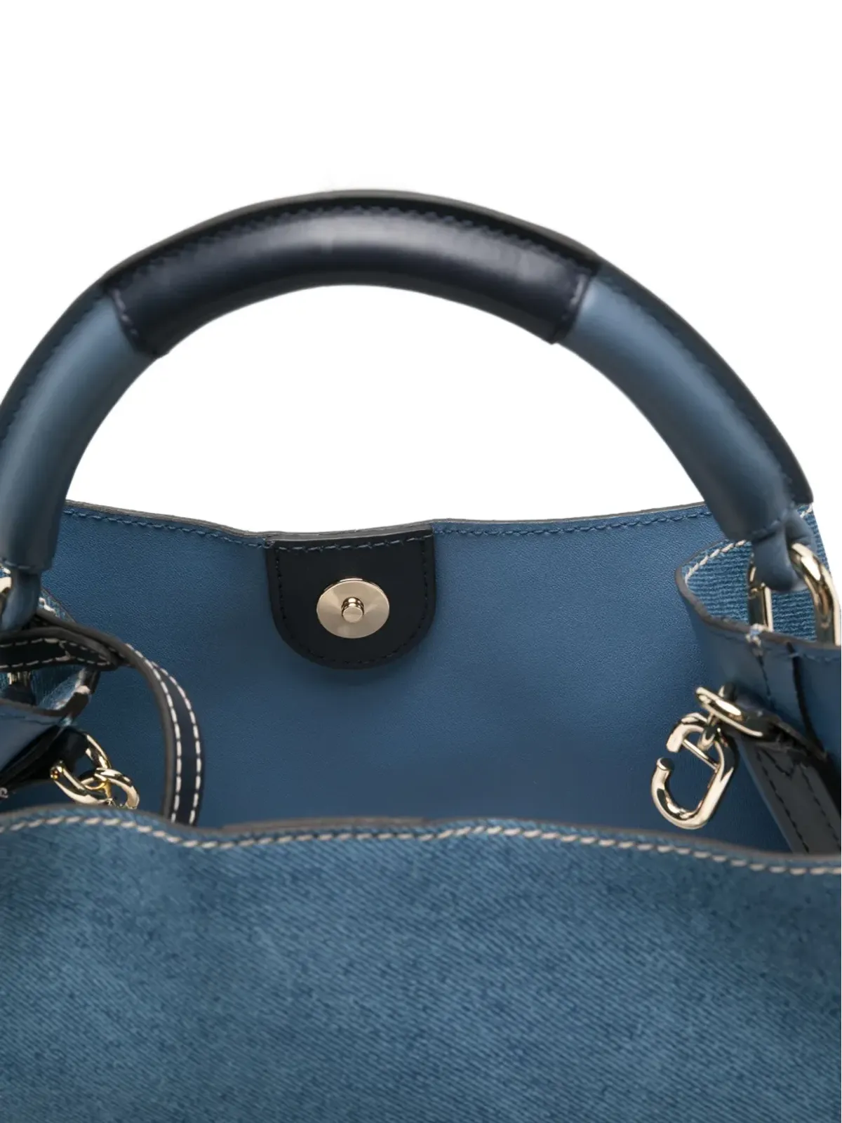 Furla デニムパネル トートバッグ - 画像5