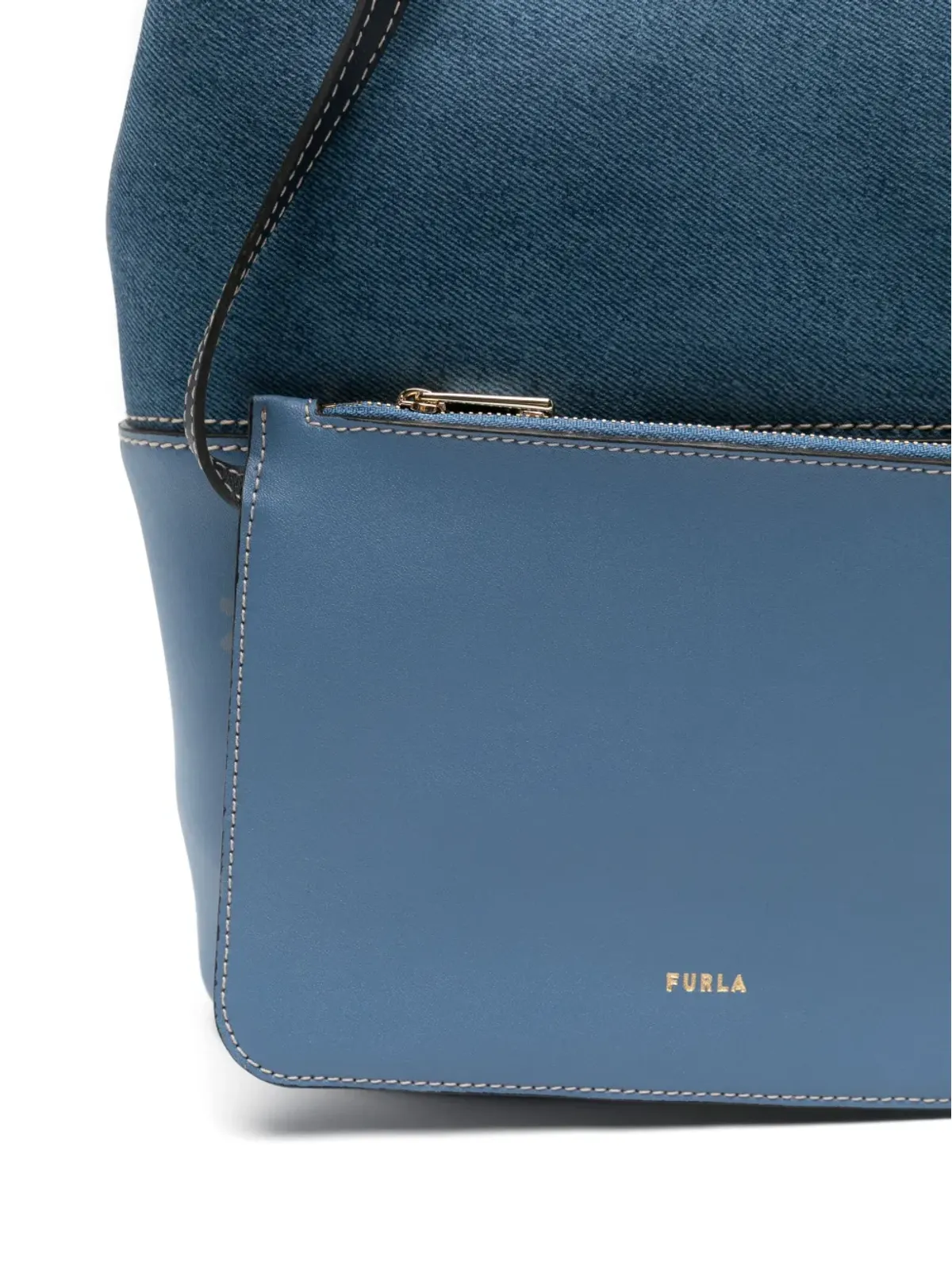 Furla デニムパネル トートバッグ - 画像4