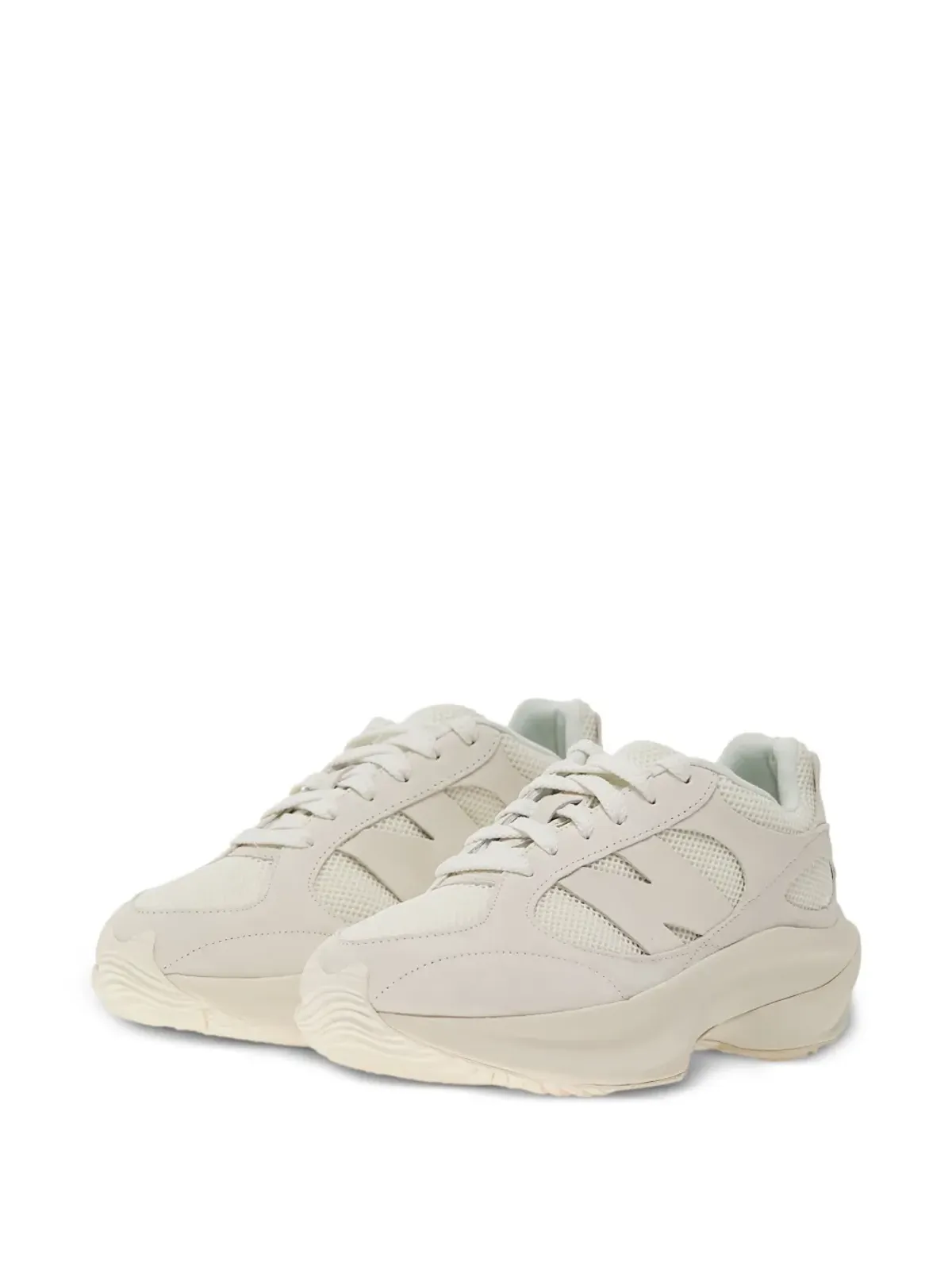 New Balance メッシュパネル入りレザースニーカー - ベージュ系 - 画像2