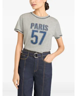 Cinq A Sept デニムアップリケTシャツ - サムネイル3