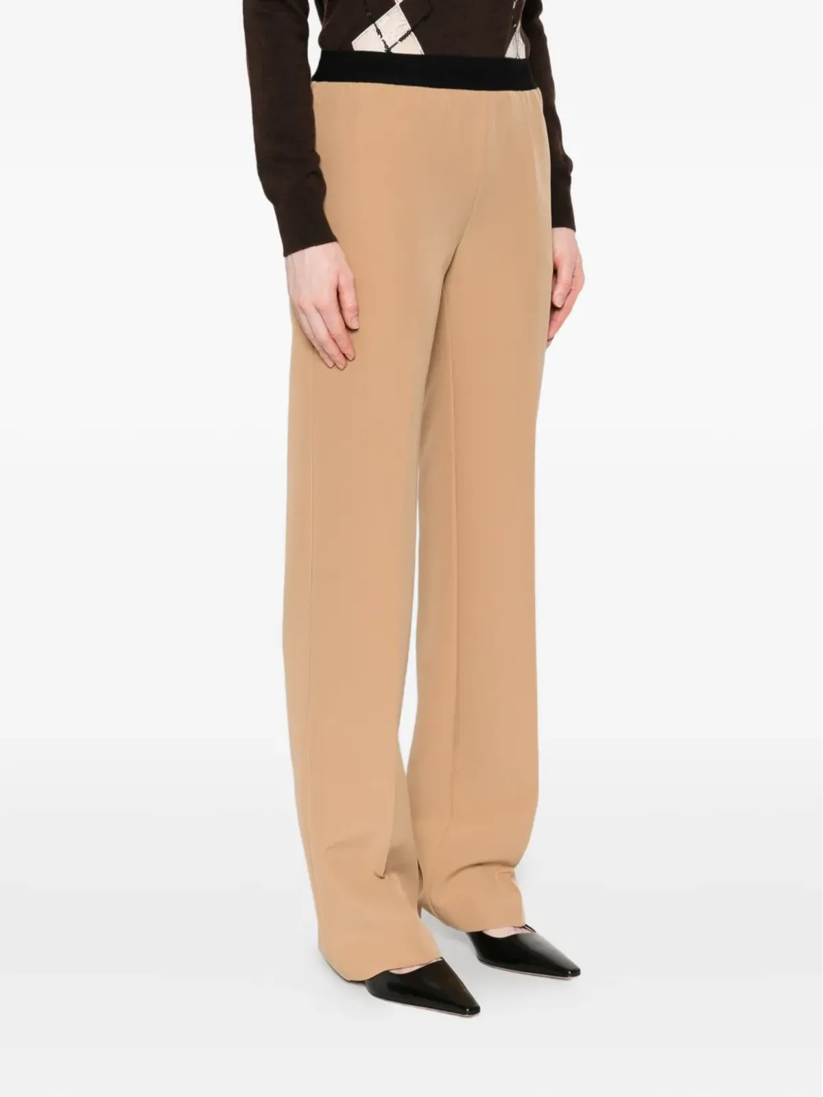 ERMANNO FIRENZE エラスティックウエストバンド トラウザーズ - Brown - 画像3