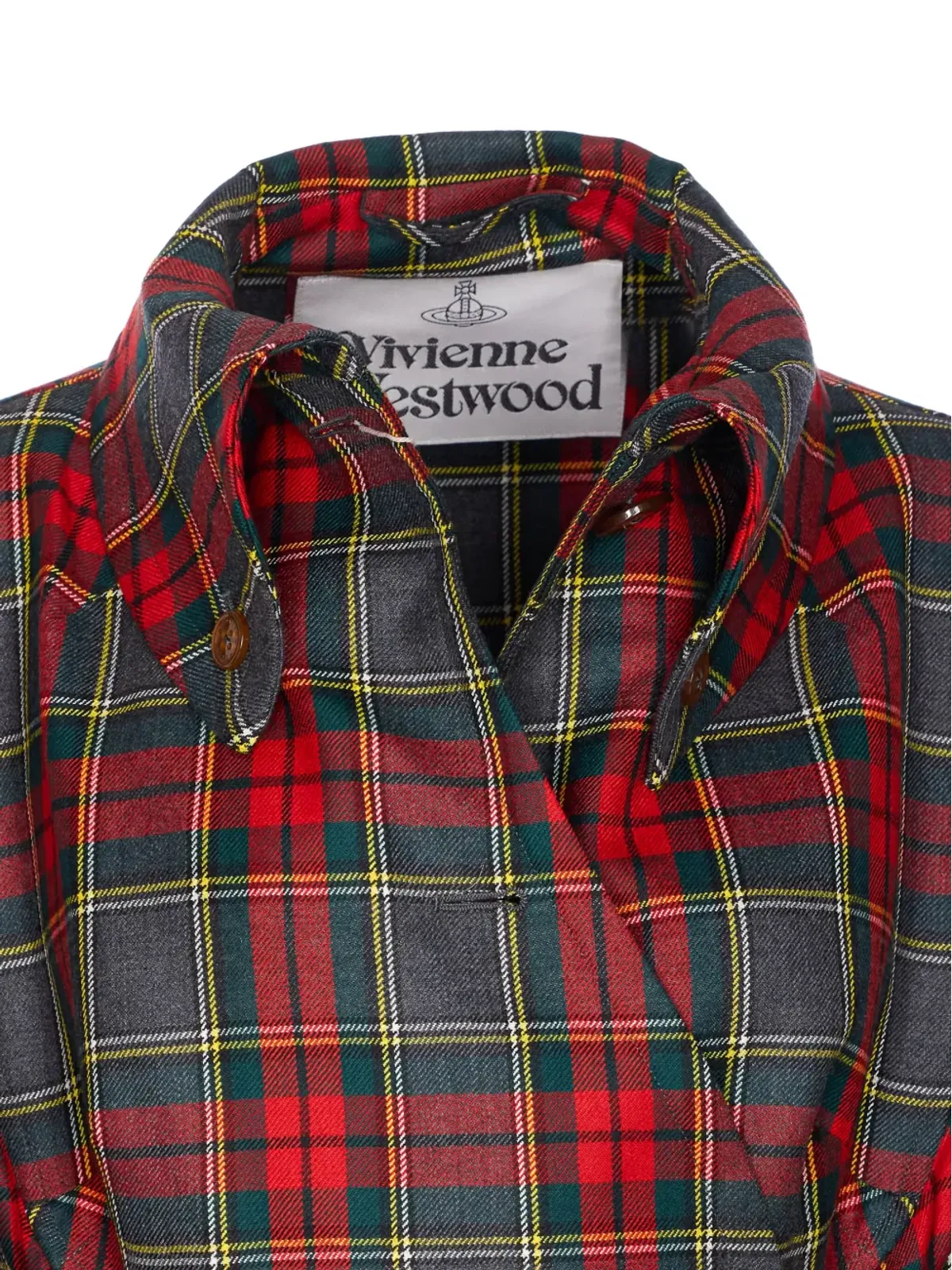 Vivienne Westwood タータンベルトコート - レッド - 画像2