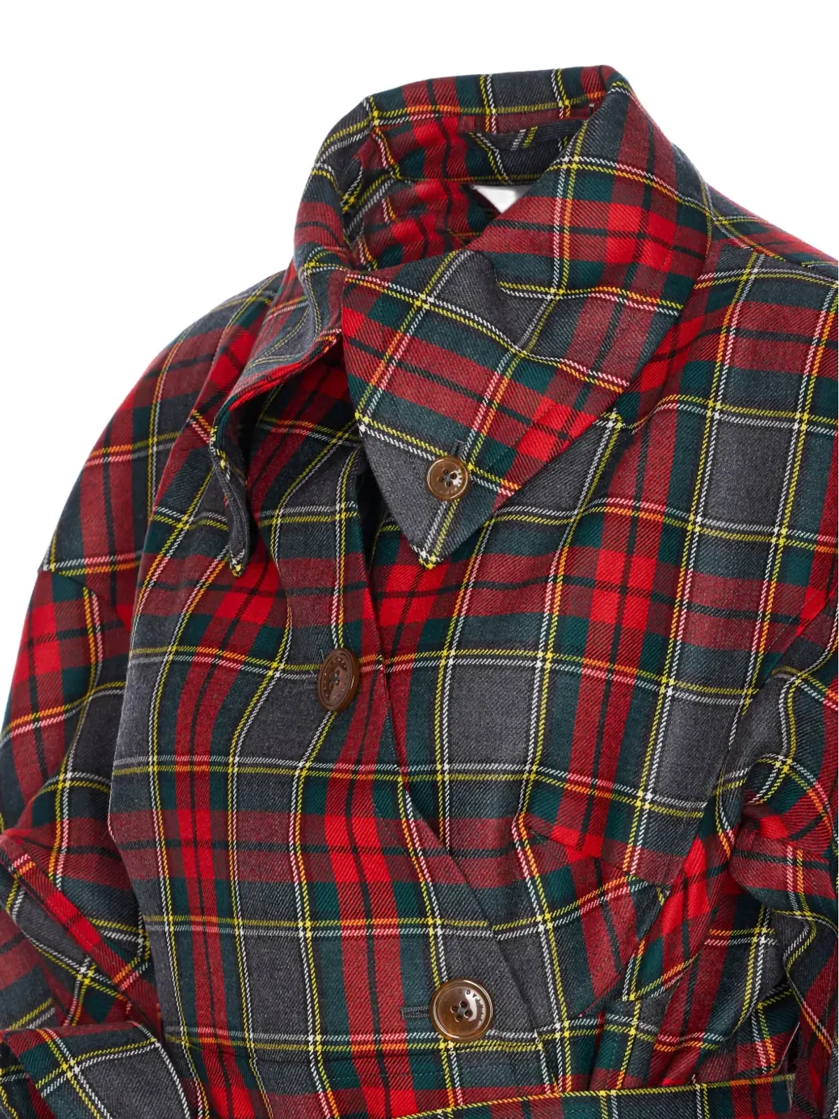 Vivienne Westwood タータンベルトコート - レッド - 画像3