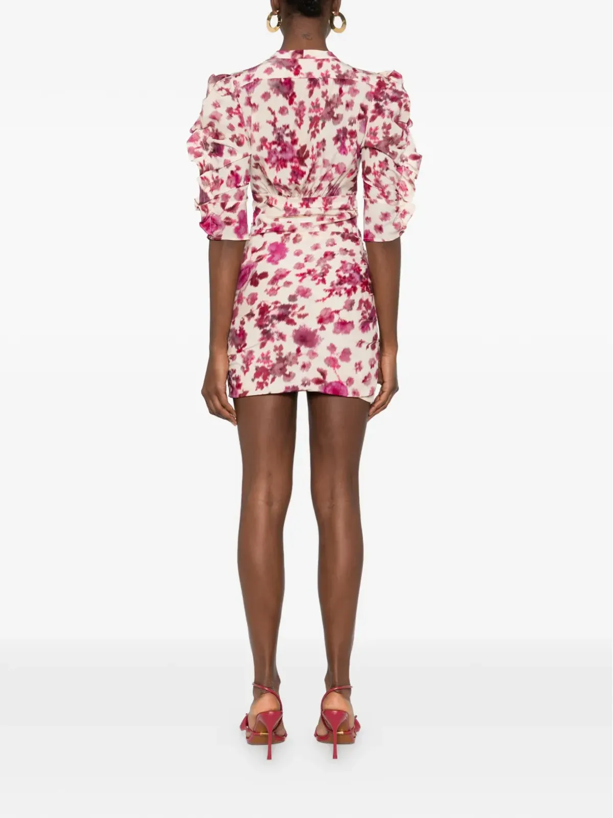 ISABEL MARANT 花柄プリントのフリルミニドレス - 画像4