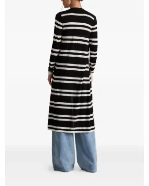 alice + olivia Callan ストライプマキシカーディガン ブラック - サムネイル4