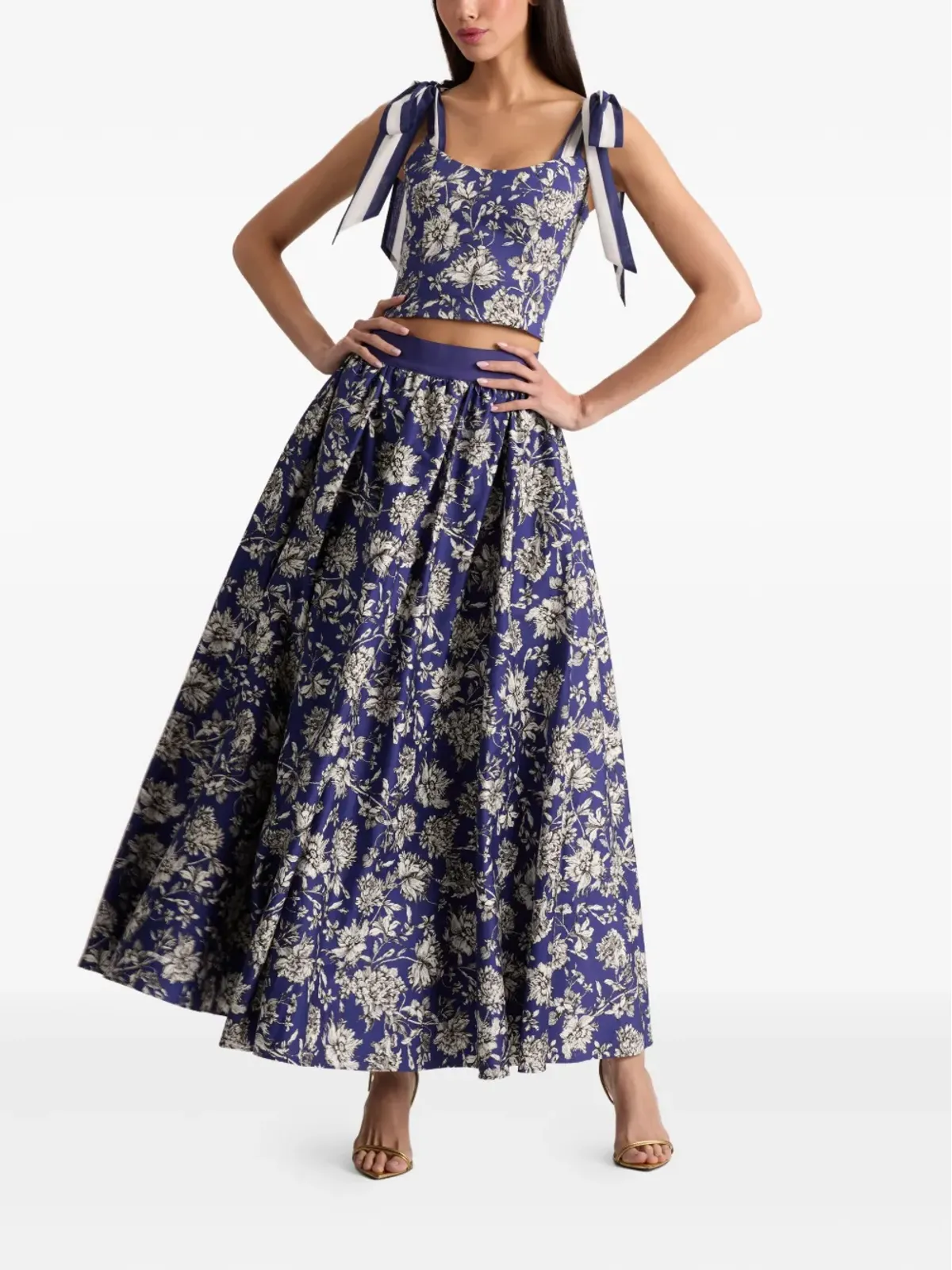 alice + olivia Blanca フローラルプリント ティーショルダートップ - 画像2