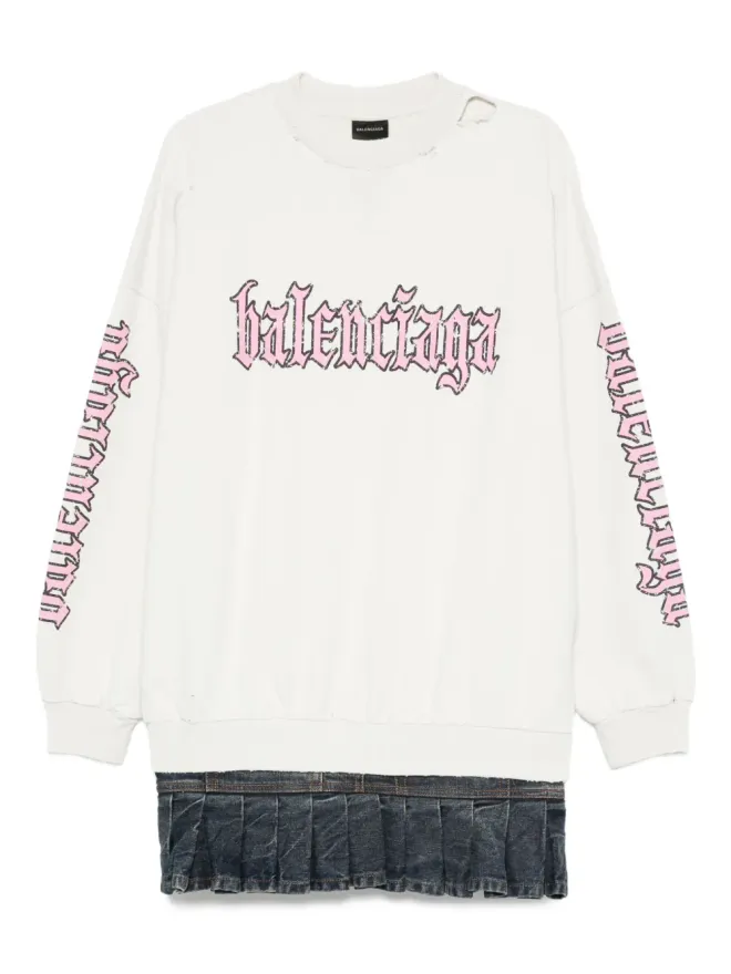 Balenciaga Balenciaga プリーツヘム ロゴドレスの商品画像