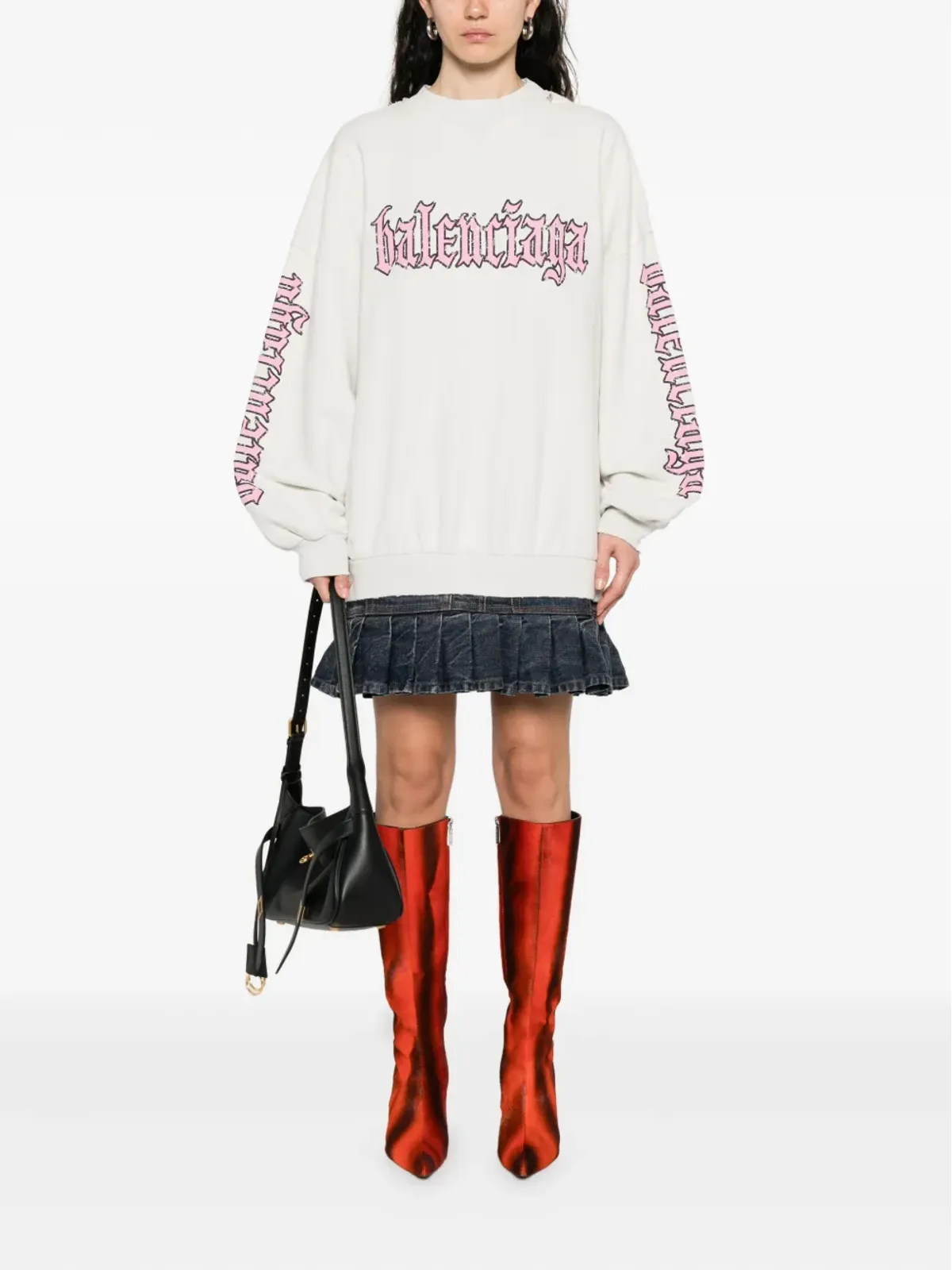 Balenciaga プリーツヘム ロゴドレス - 画像2
