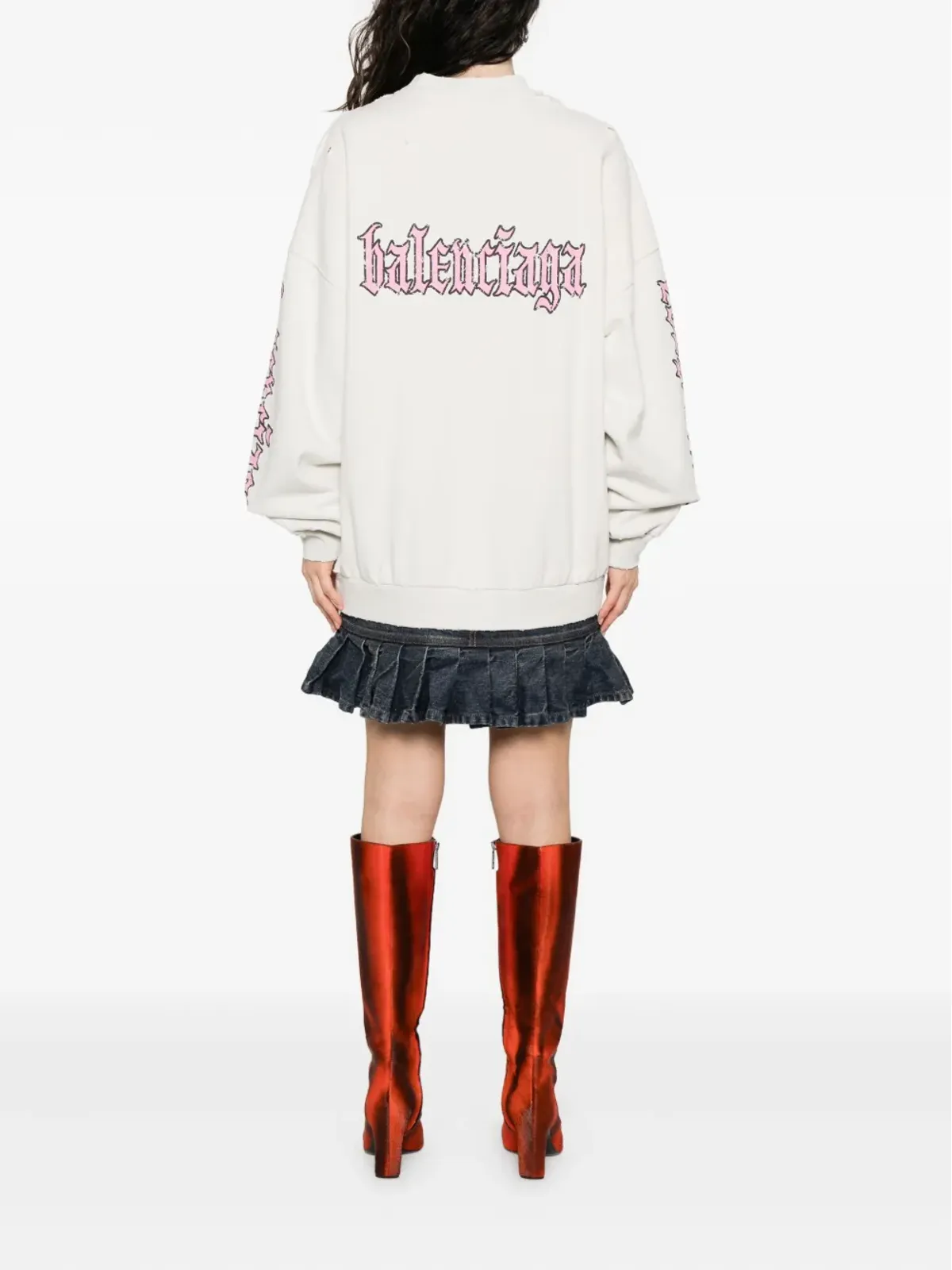 Balenciaga プリーツヘム ロゴドレス - 画像4