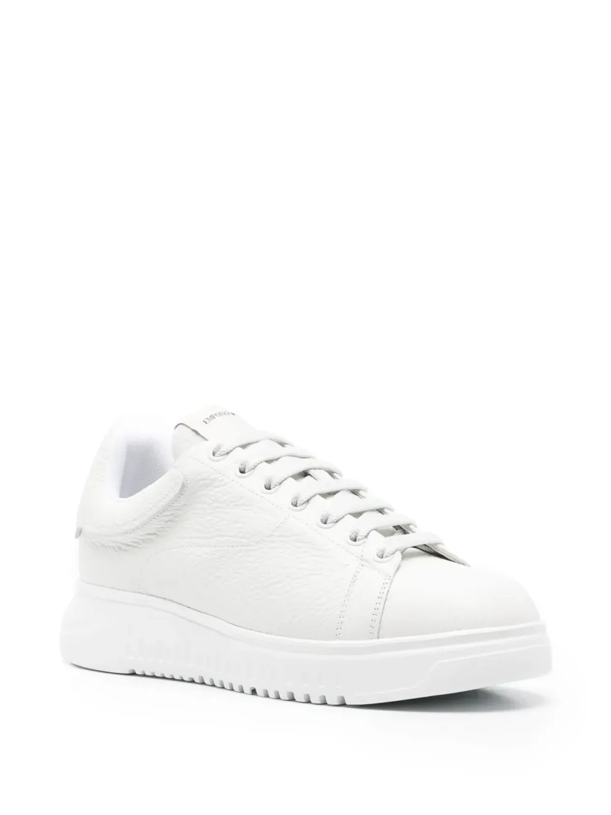 Emporio Armani パッド入りタン レザー スニーカー - 画像2