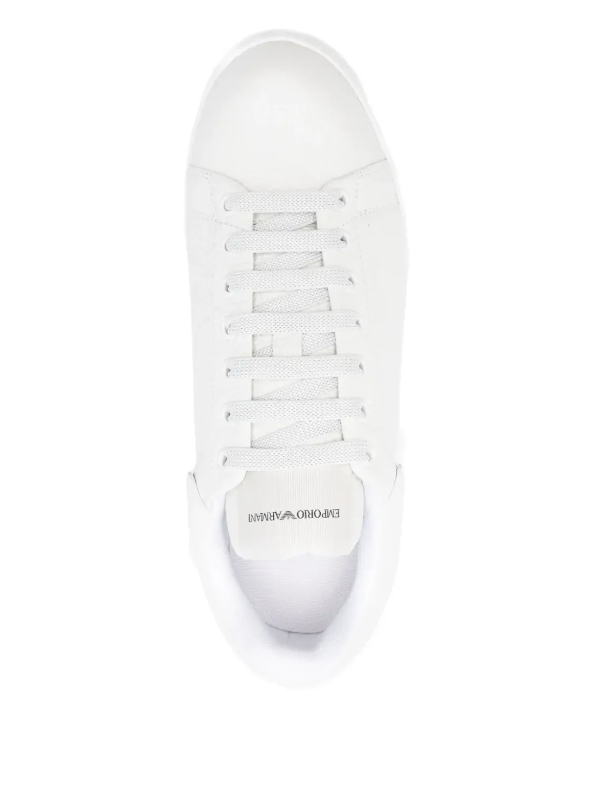 Emporio Armani パッド入りタン レザー スニーカー - 画像4