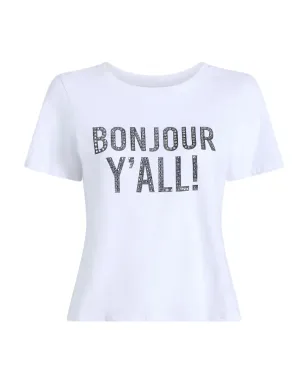 Cinq A Sept Bonjour Y'all embellished T-shirt - サムネイル1
