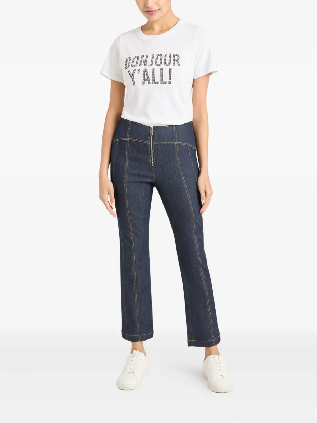 Cinq A Sept Bonjour Y'all embellished T-shirt - 画像2