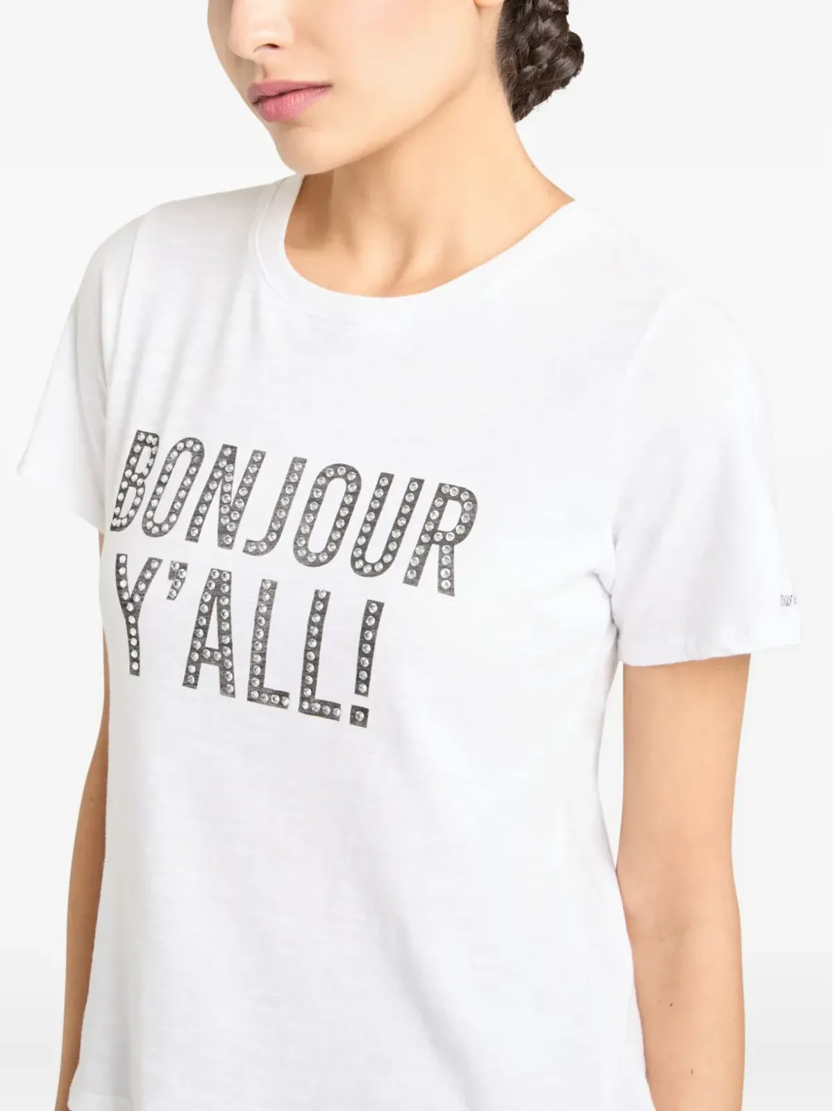 Cinq A Sept Bonjour Y'all embellished T-shirt - 画像4