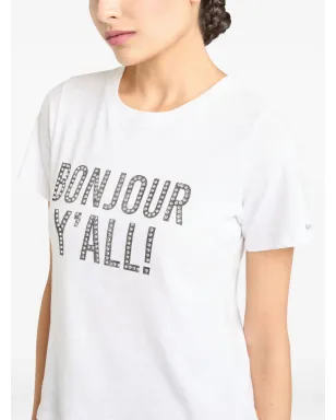 Cinq A Sept Bonjour Y'all embellished T-shirt - サムネイル4