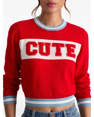 alice + olivia Carolann アップリケ付きクルーネックセーター - Red - サムネイル5