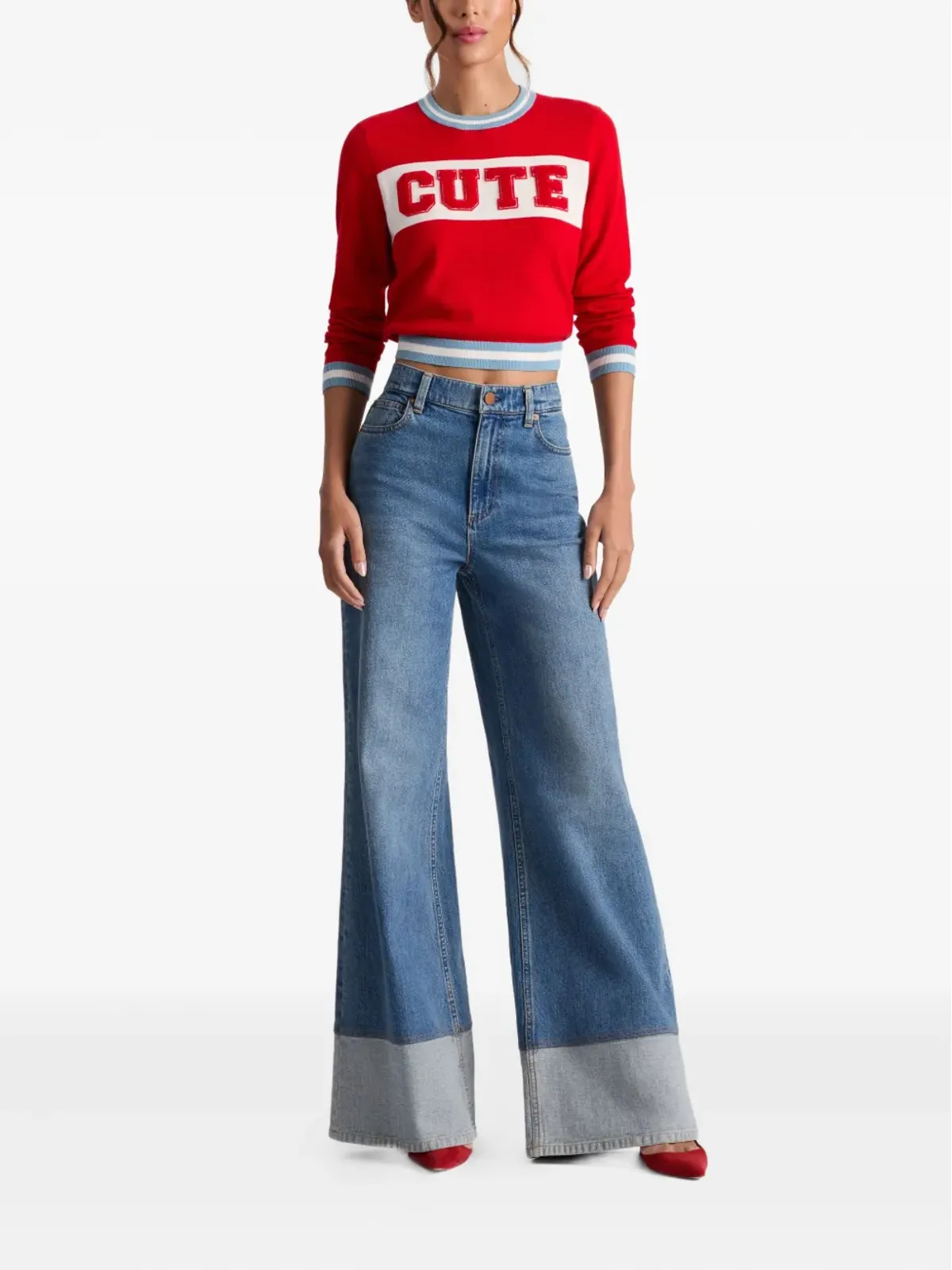 alice + olivia Carolann アップリケ付きクルーネックセーター - Red - 画像2