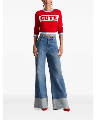 alice + olivia Carolann アップリケ付きクルーネックセーター - Red - サムネイル2