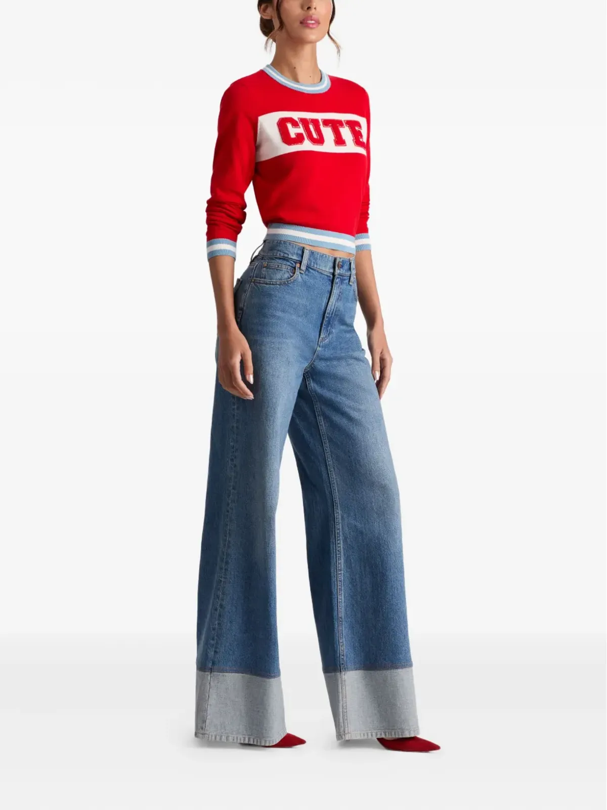 alice + olivia Carolann アップリケ付きクルーネックセーター - Red - 画像3