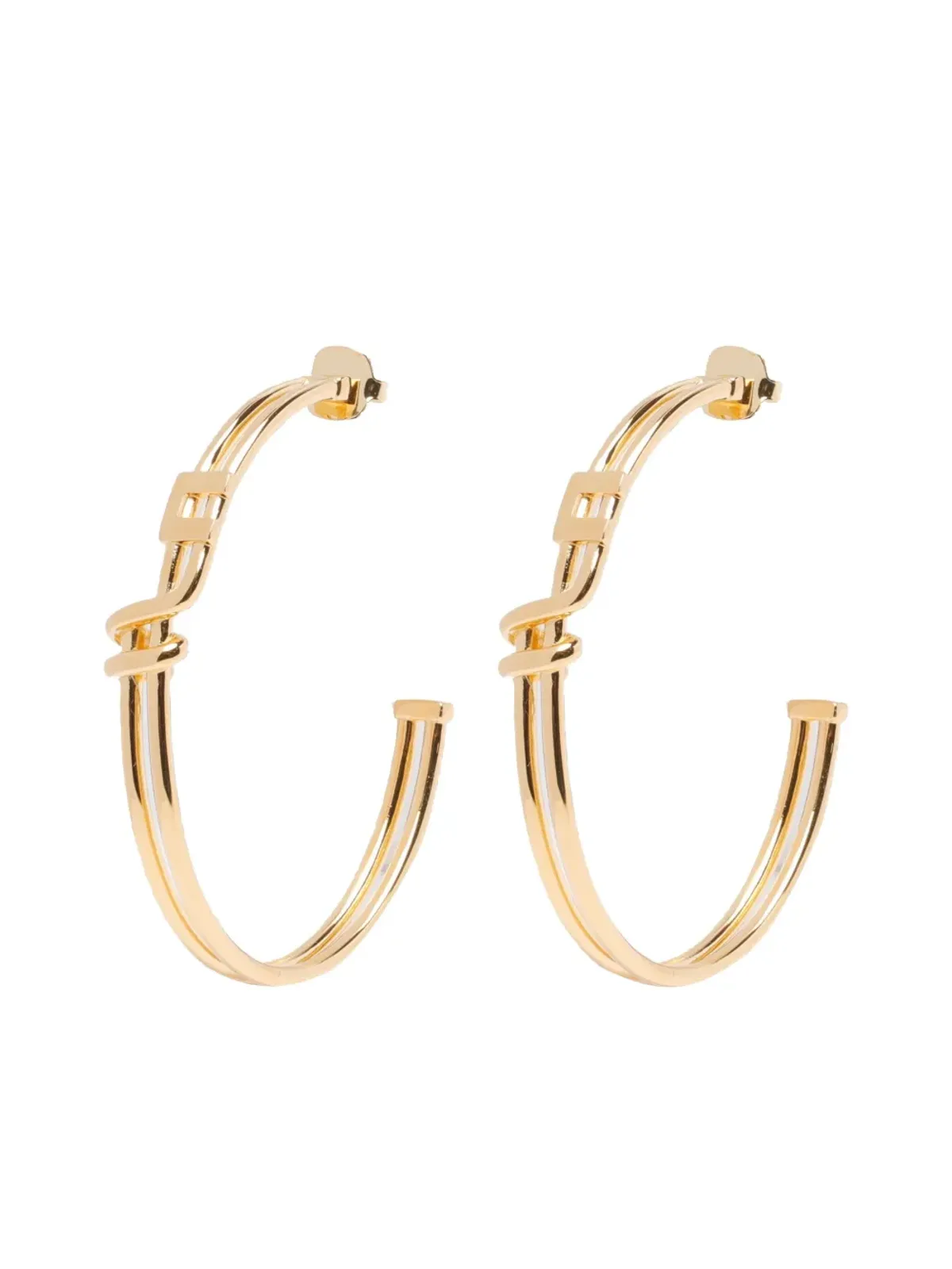 Elisabetta Franchi ロゴ入りフープイヤリング - ゴールド - 画像1