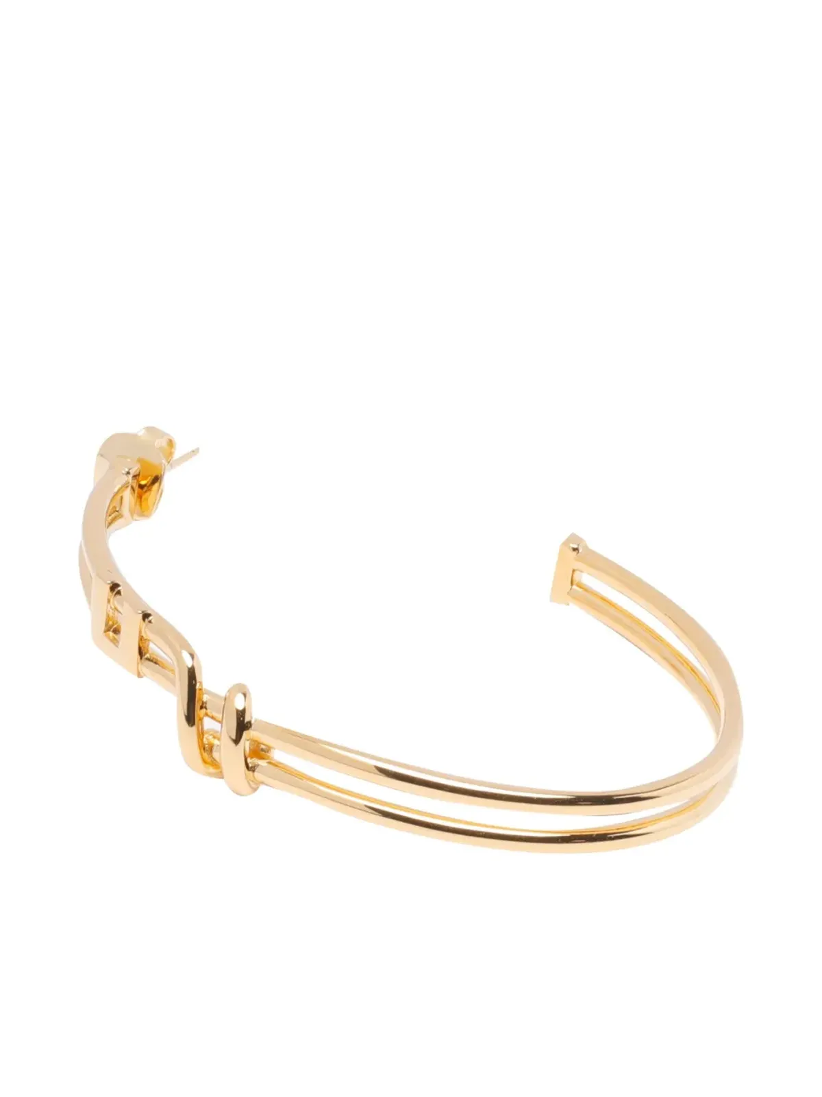 Elisabetta Franchi ロゴ入りフープイヤリング - ゴールド - 画像2