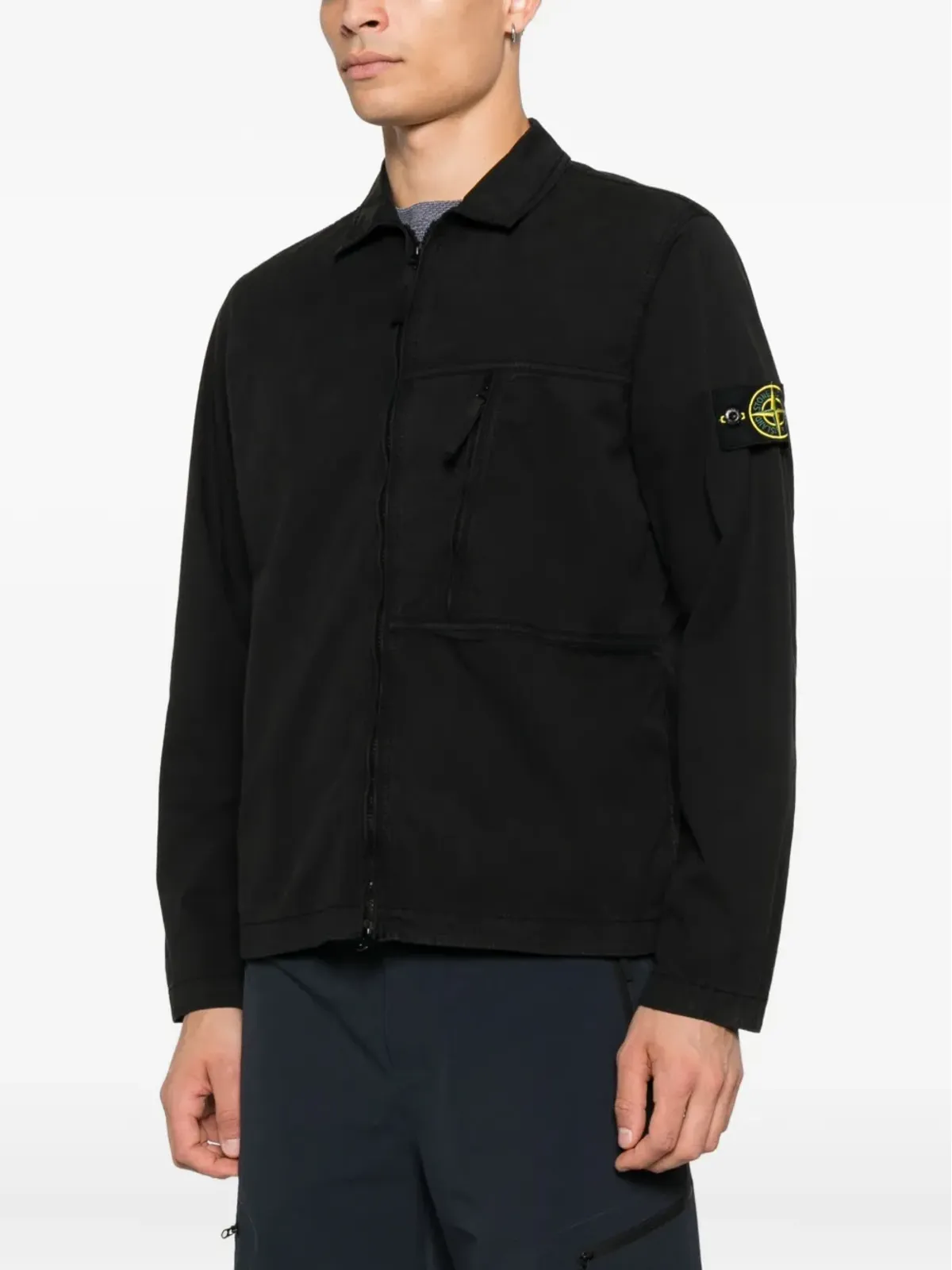 Stone Island ジップファスナー付きシャツジャケット - ブラック - 画像3