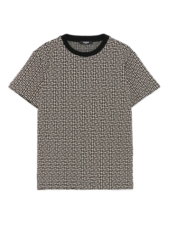 Balmain Kids Balmain Kids モノグラムプリント半袖Tシャツの商品画像
